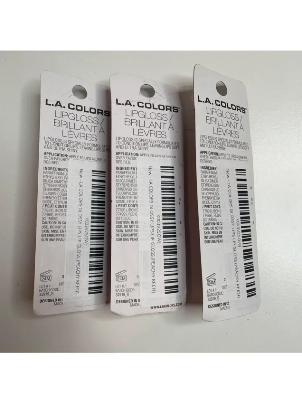 LA Colors Glossy Lips Moisturizing Lip Gloss Peachy Keen Set of 3 New - Picture 2 of 3